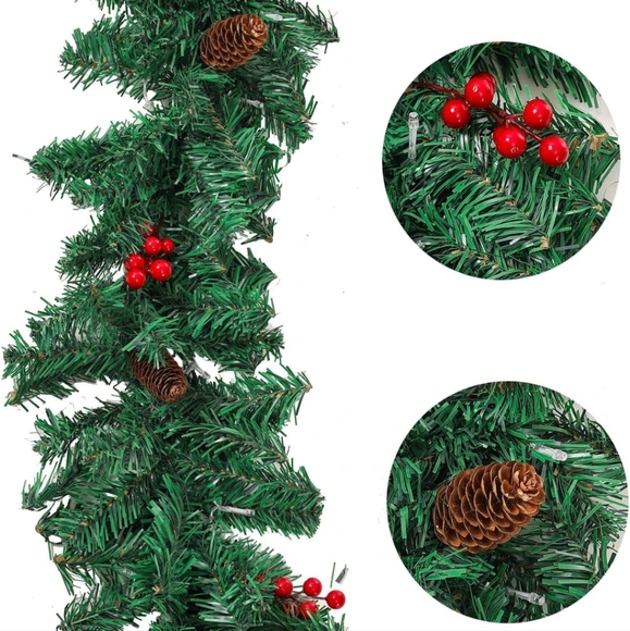 New Pre-lit Garland 9 Feet Indoor/Outdoor - Picture 4 of 11